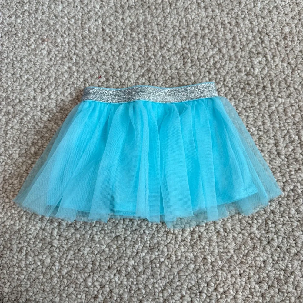 Garanimals Baby Girl Aqua Blue Tutu Skirt Glitter Waistband‎ Size 3-6 Months